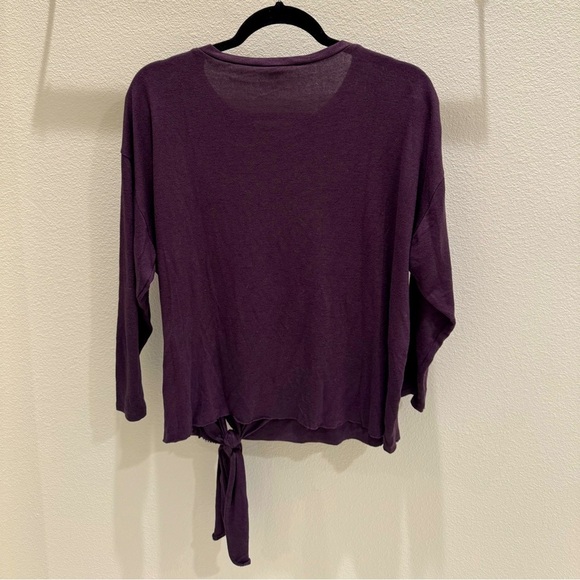 Caslon Women's Purple Tie-Front Top size petite small - Picture 2 of 5